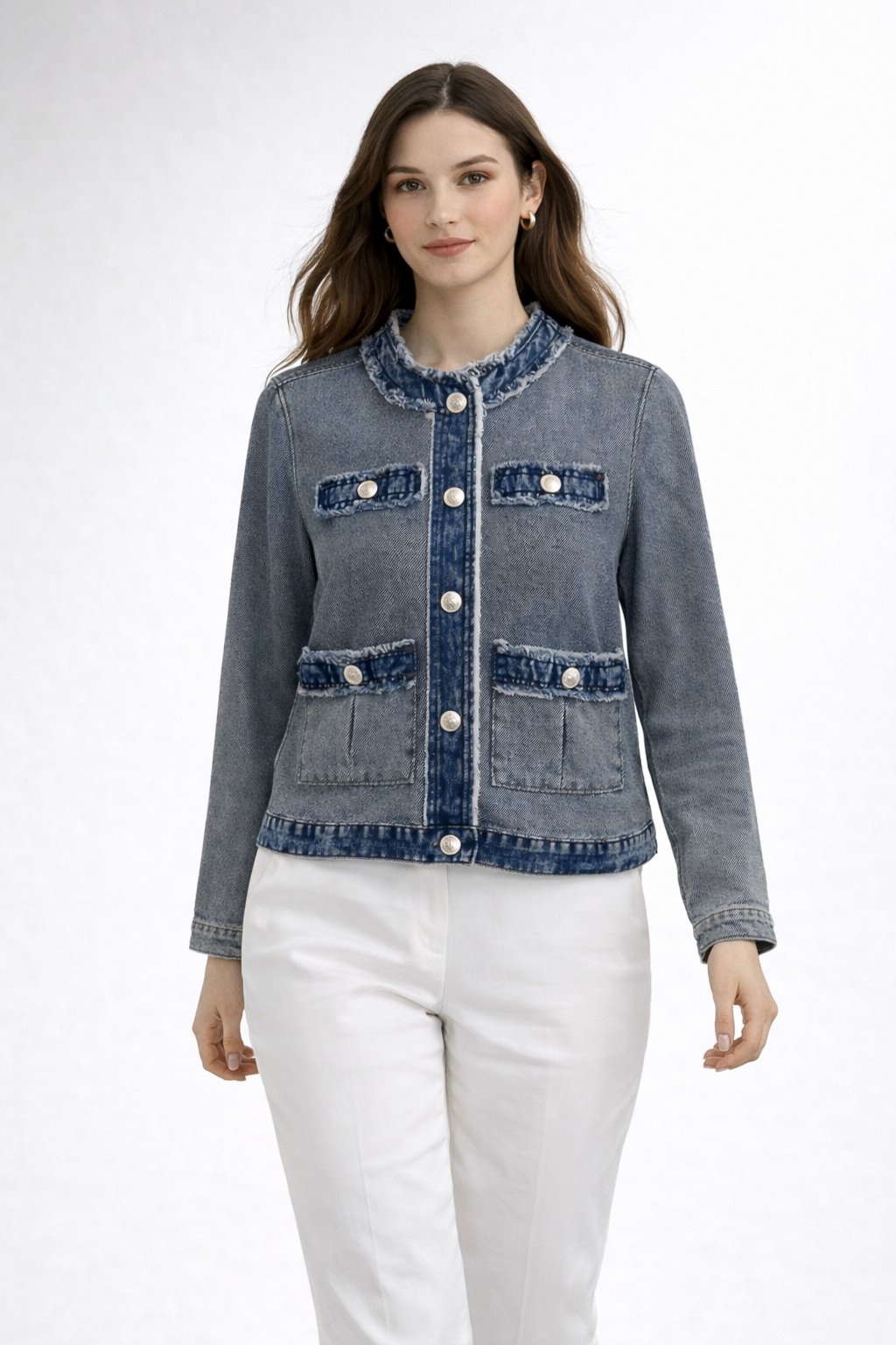 Contrast Panel Cropped Jacket