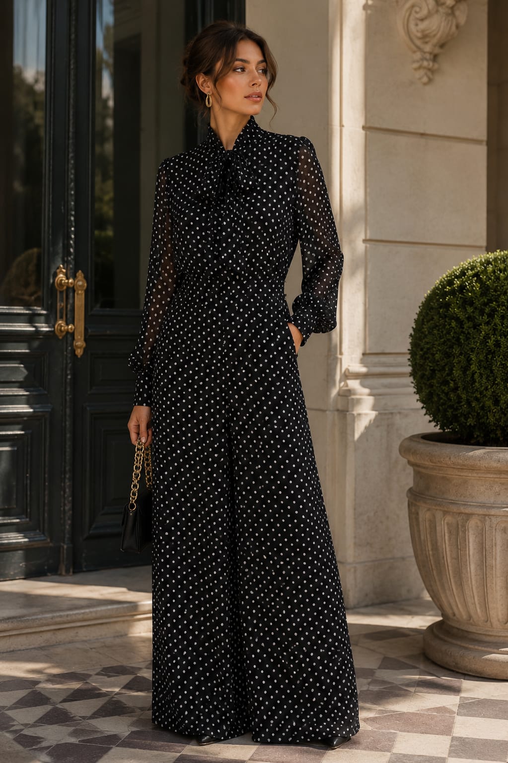 VALENCIA BLACK POLKA DOT JUMPSUIT