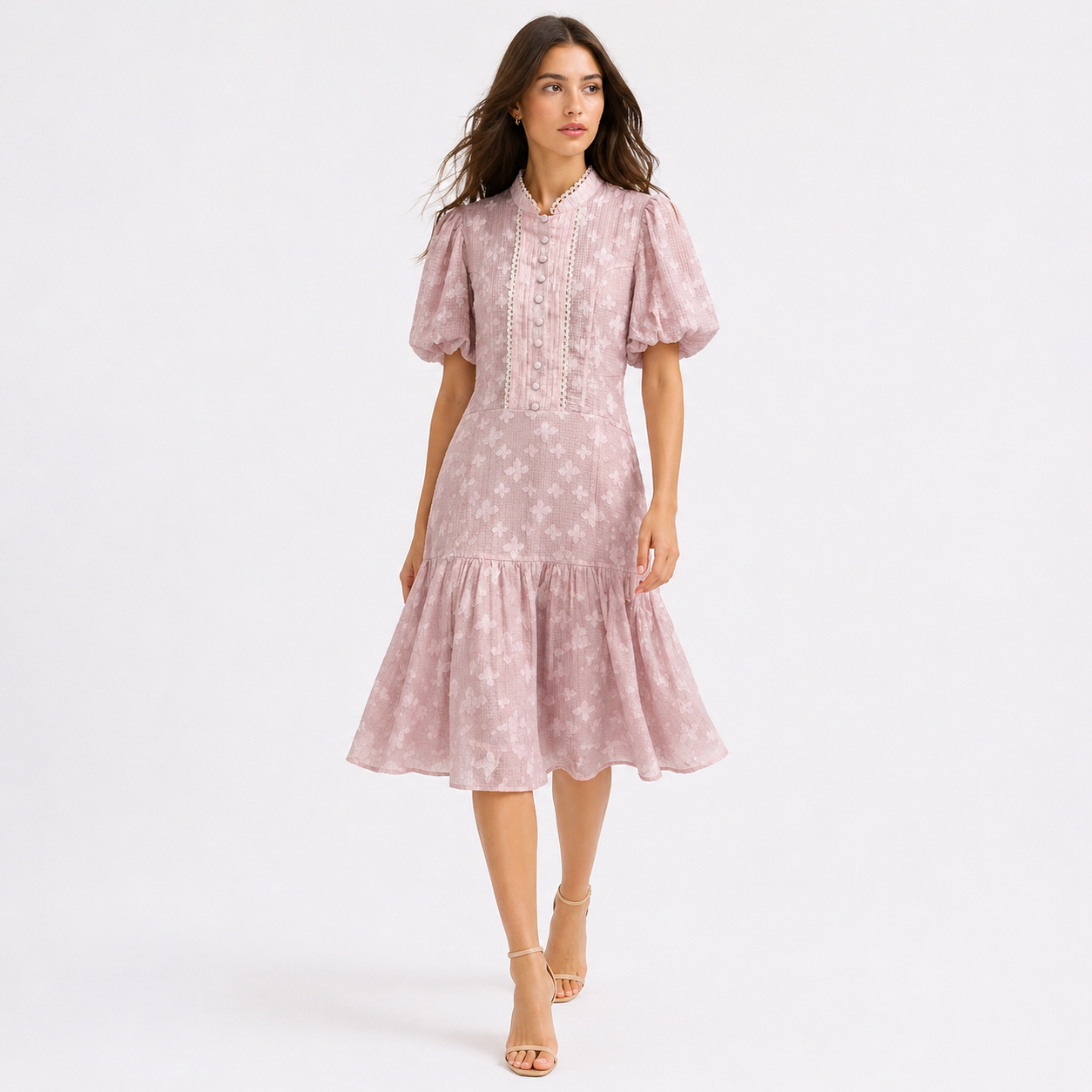 Powder Rose Lace Dress