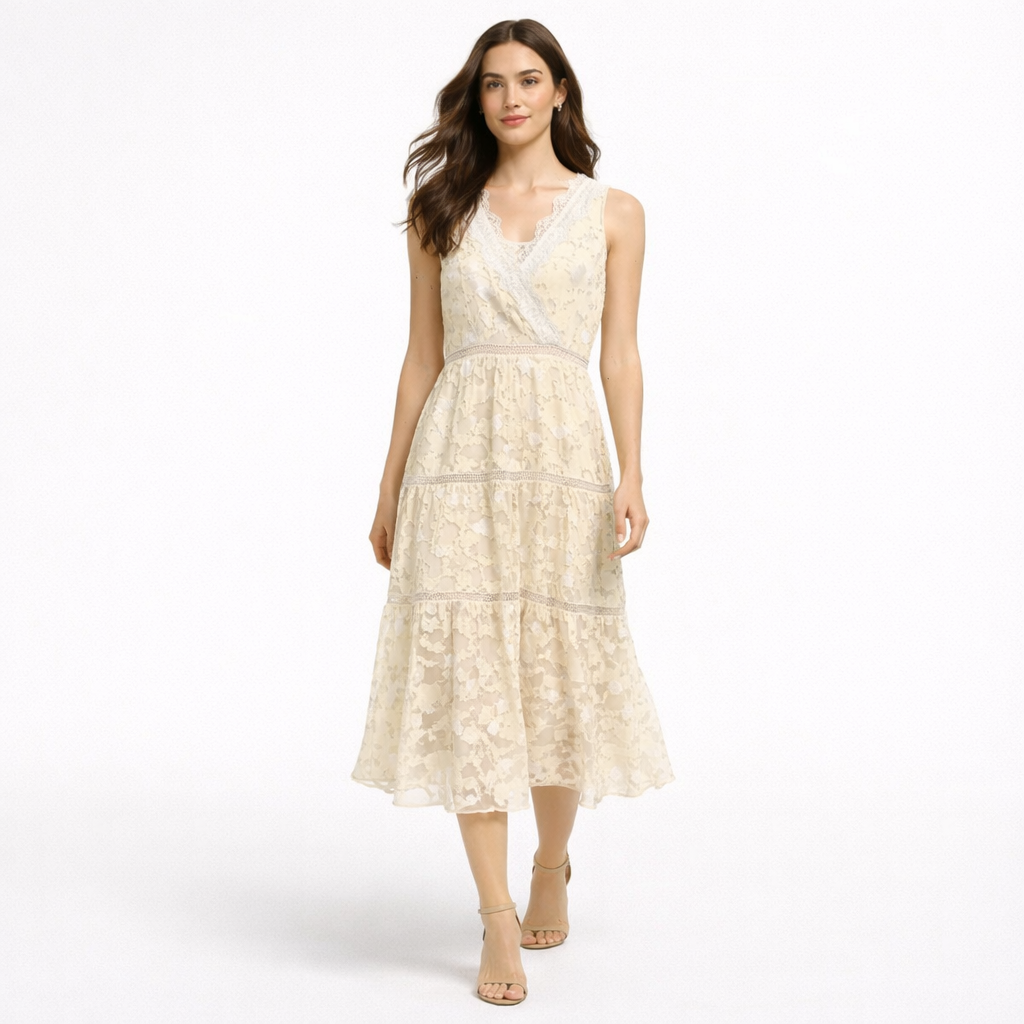 Lace Tiered Midi Dress