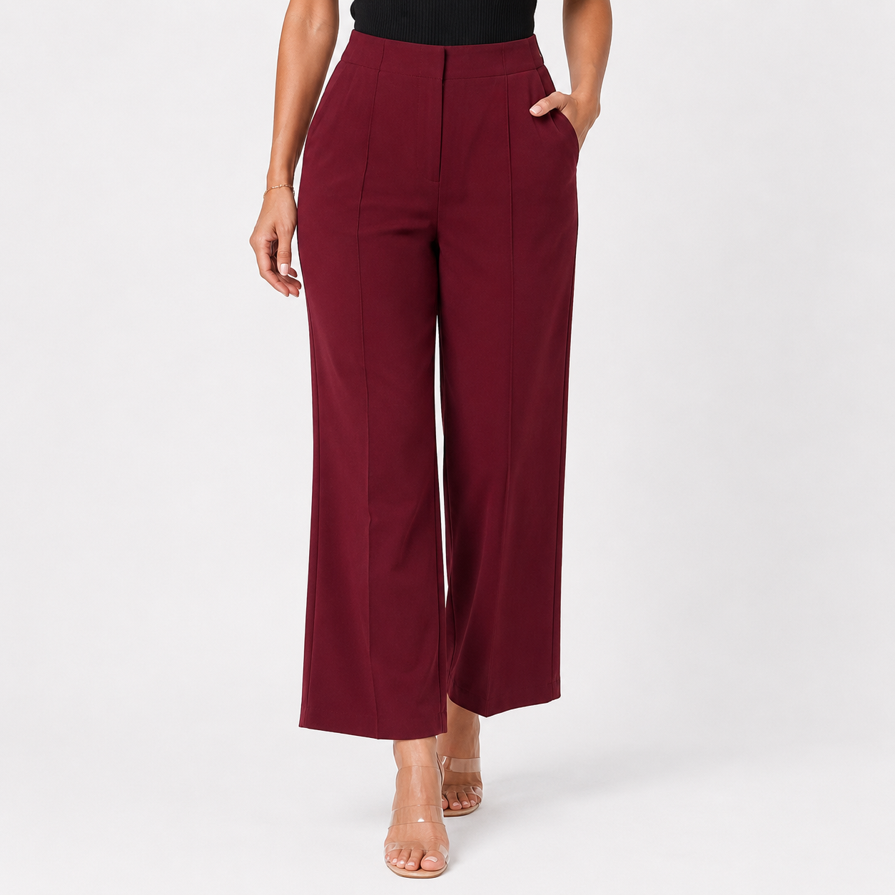 MERLOT WIDE LEG TROUSERS