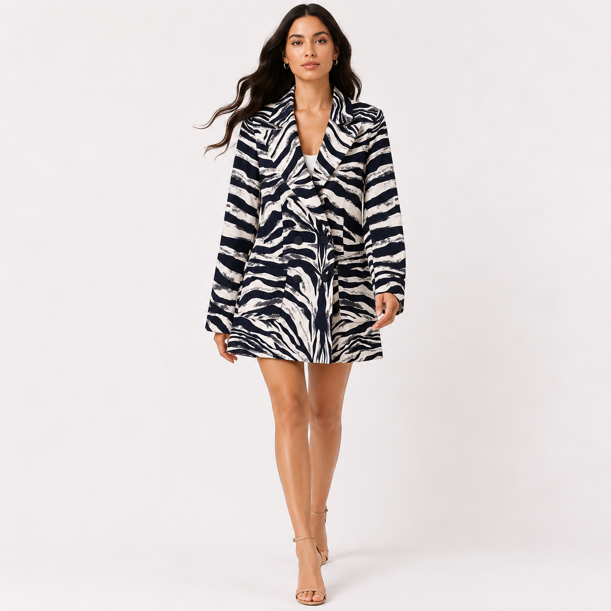 The Monochrome Safari Blazer Dress