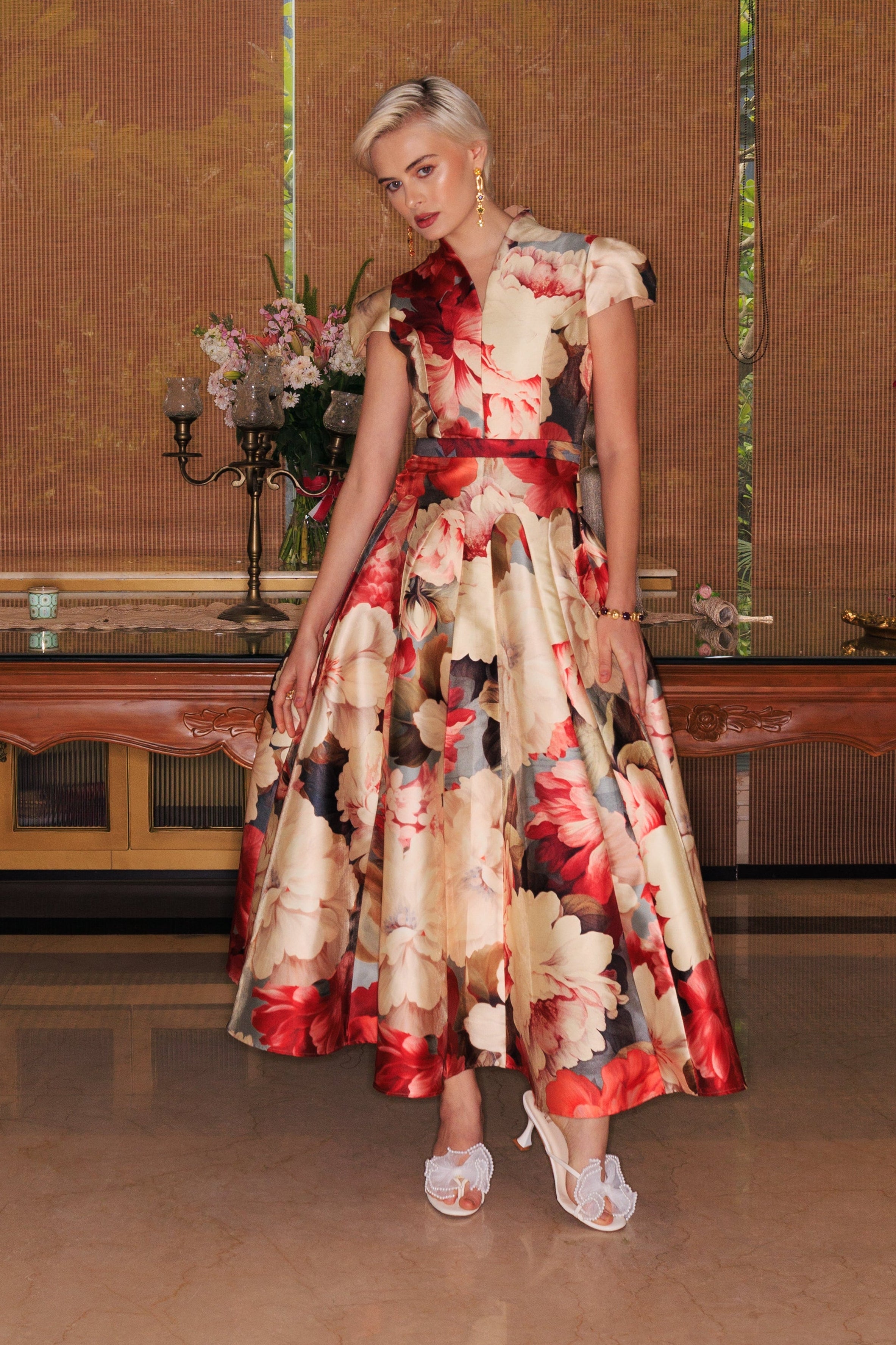 Scarlet Peony Gown