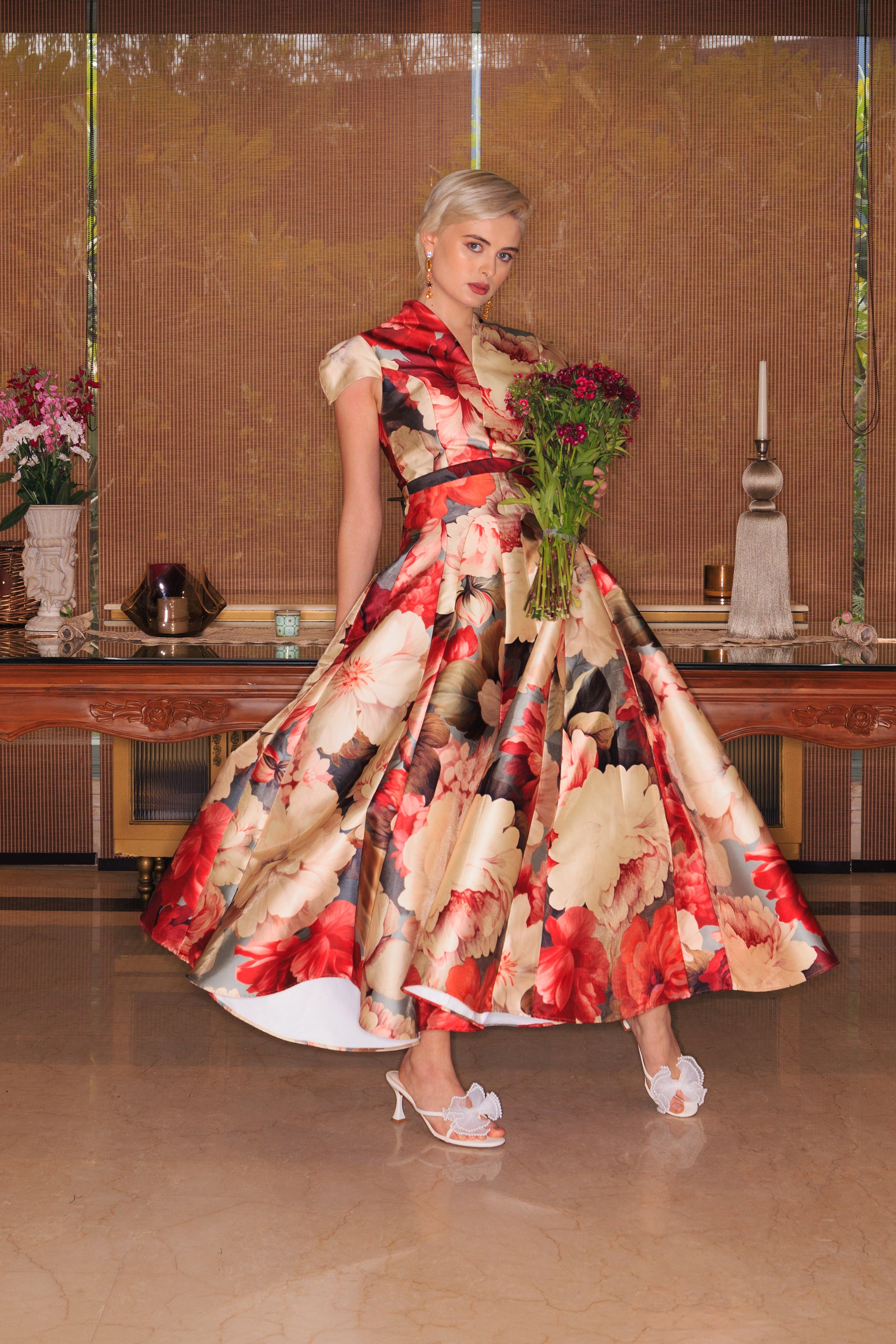 Scarlet Peony Gown