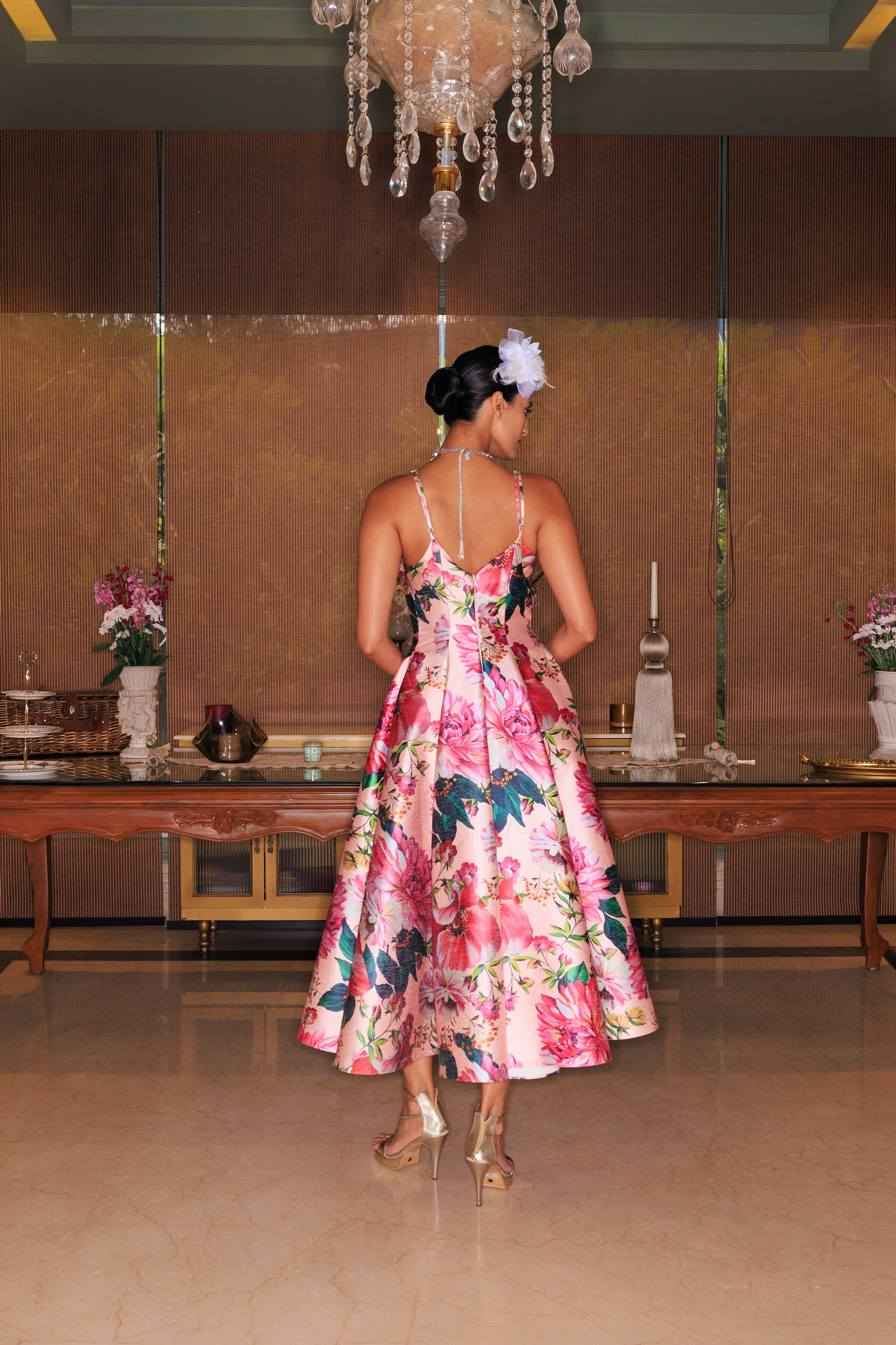 PINK FLORAL CORSET GOWN