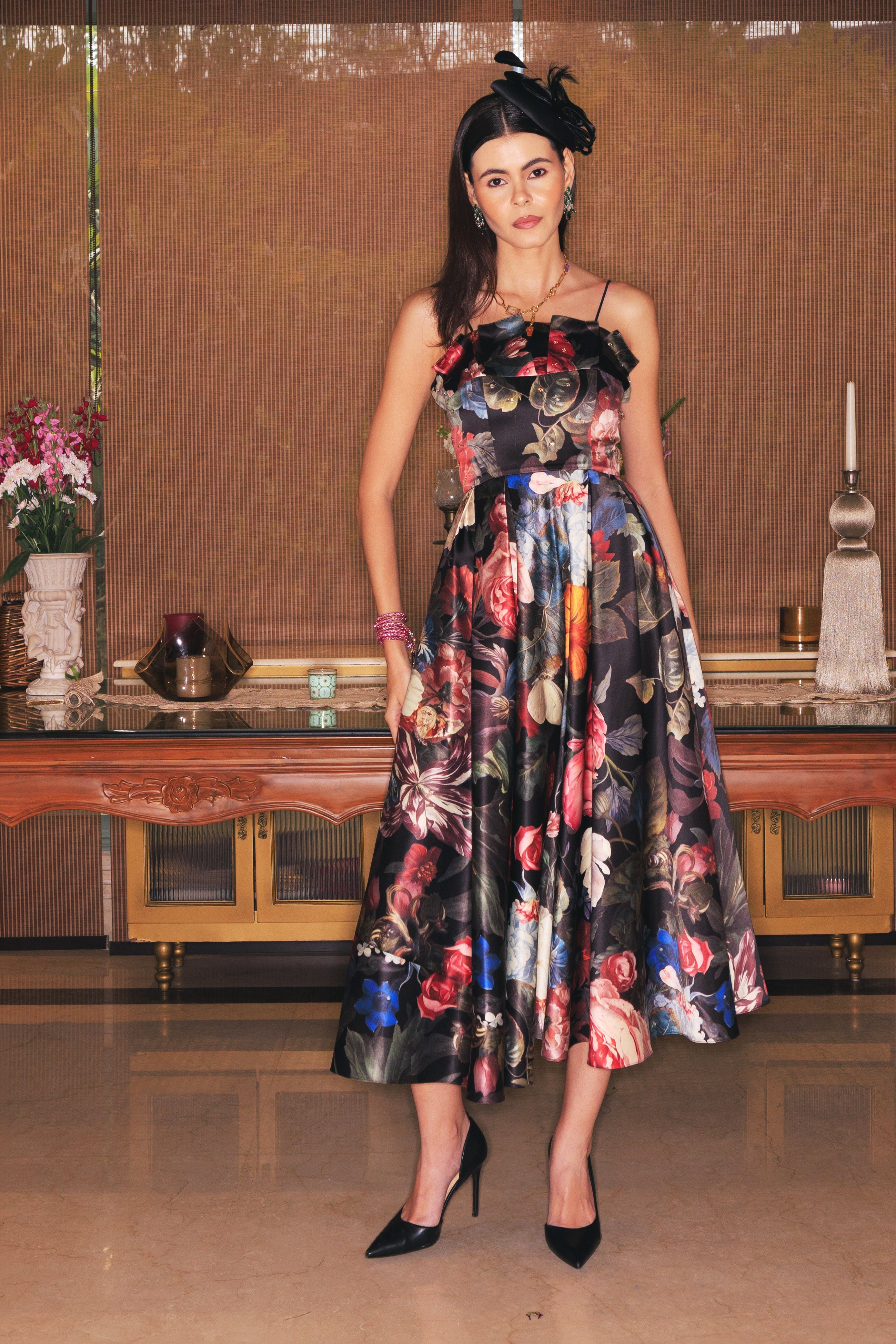 Midnight Botanica Dress