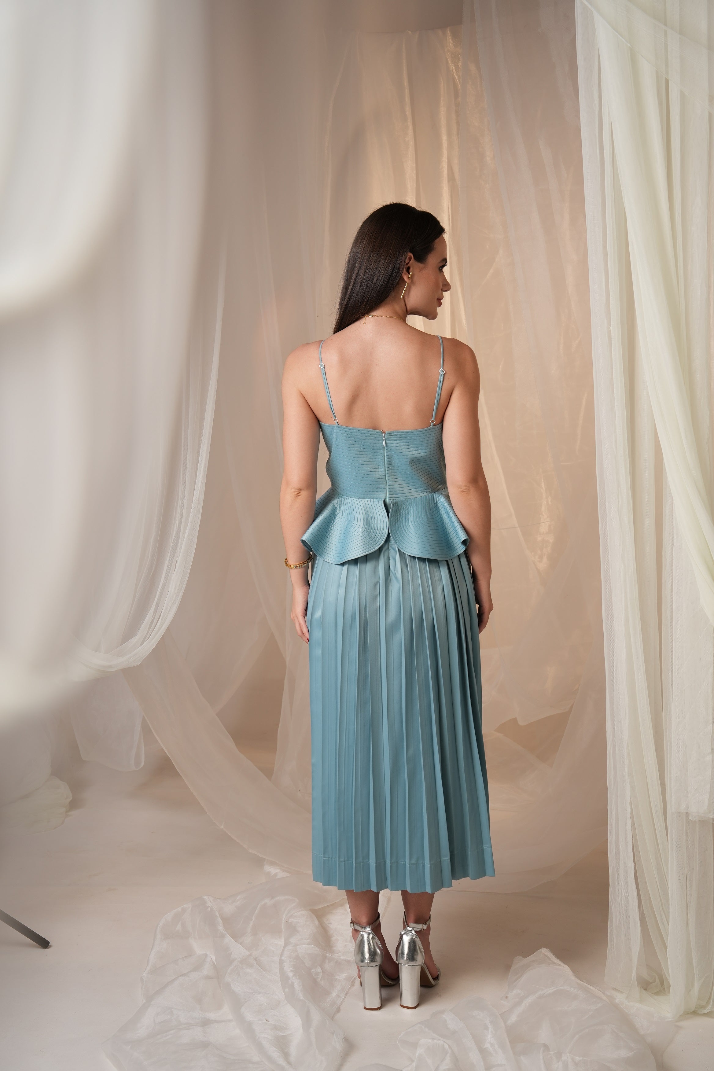 The ‘Head-Turner’ Peplum Pleated Dress