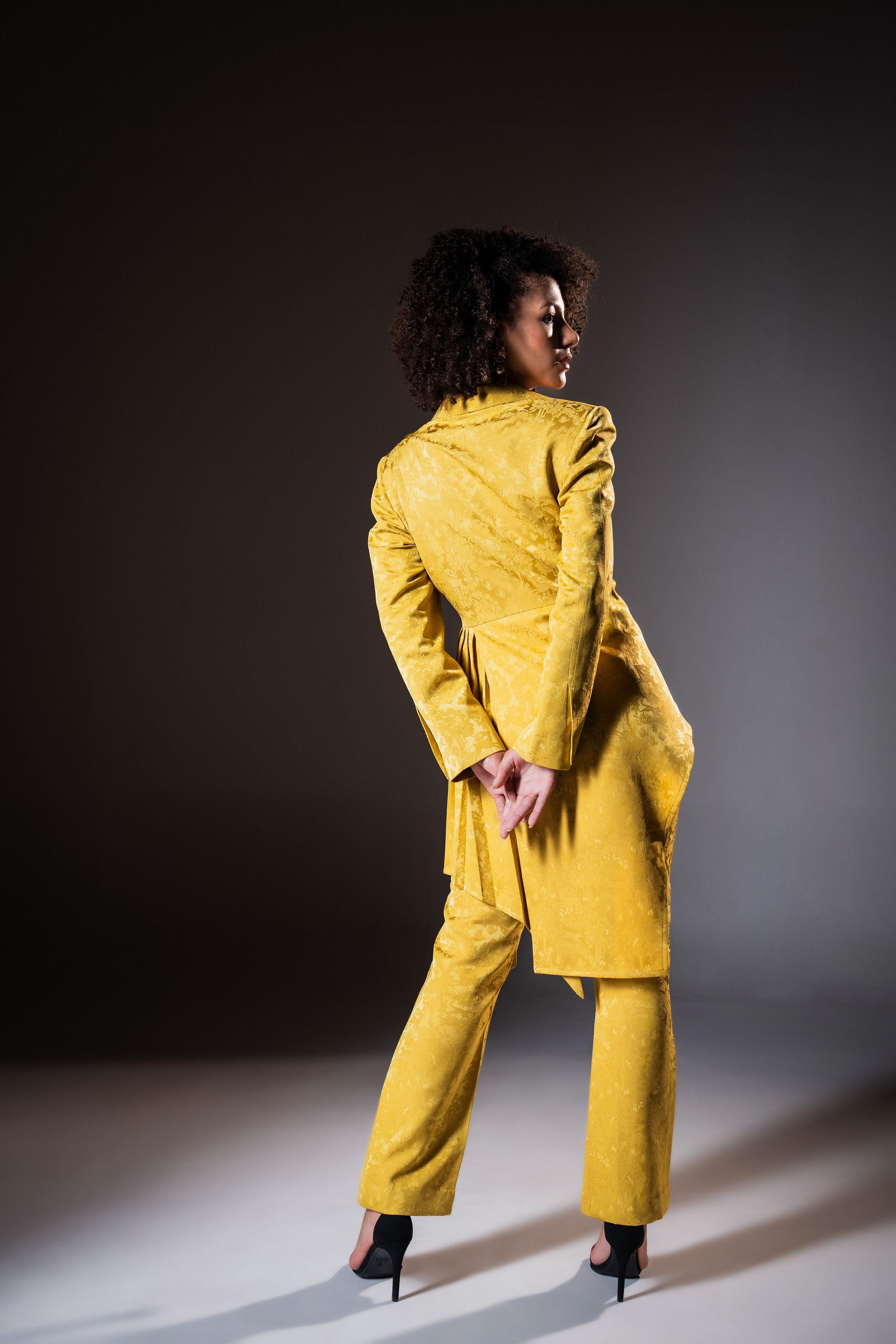 'The Wrap' Asymmetric Pleated Blazer