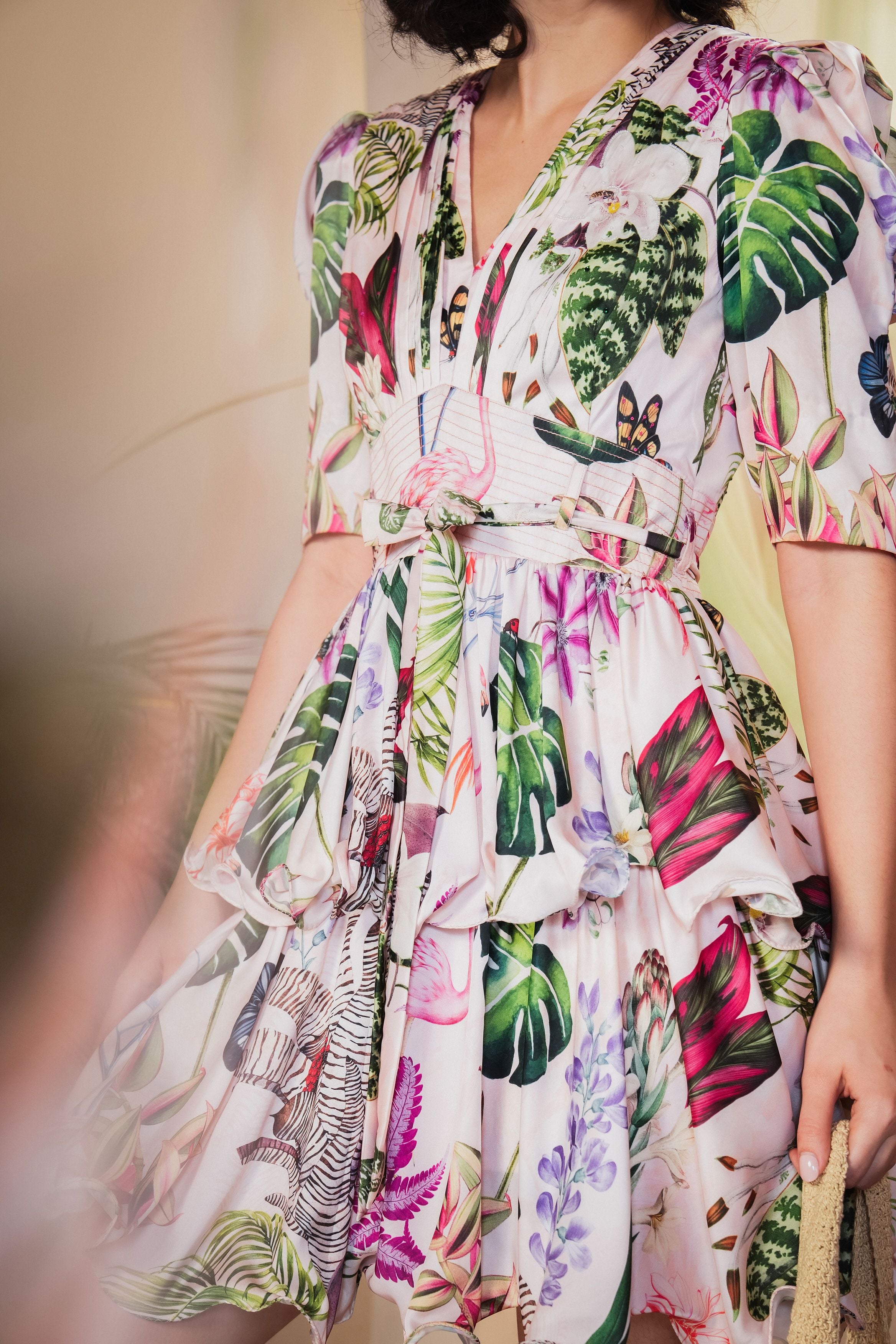 Haruka Floral Tiered Mini Dress