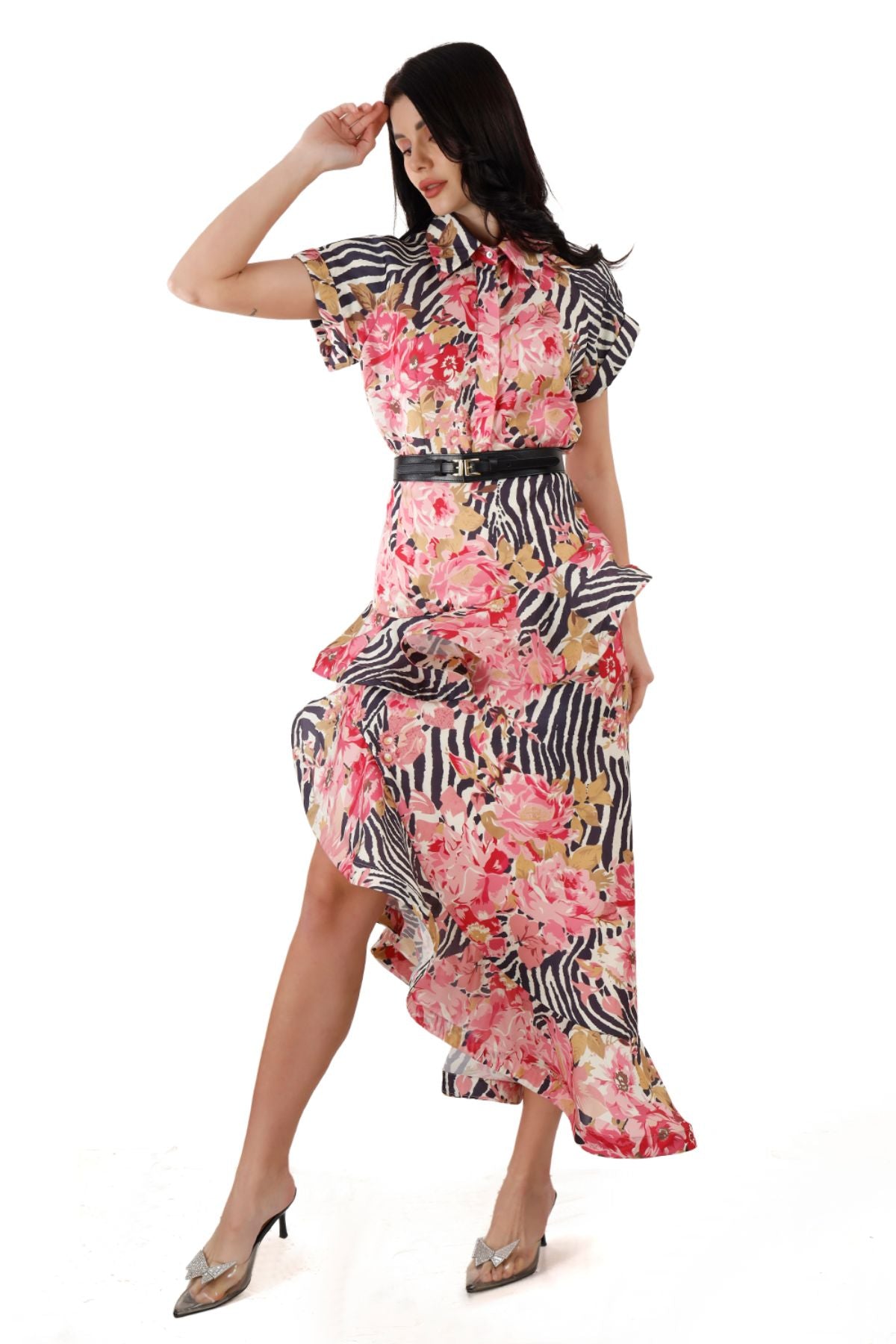 Asymmetric Shirt + Asymmetric Skirt Coordinated Set ( Set of 2 )