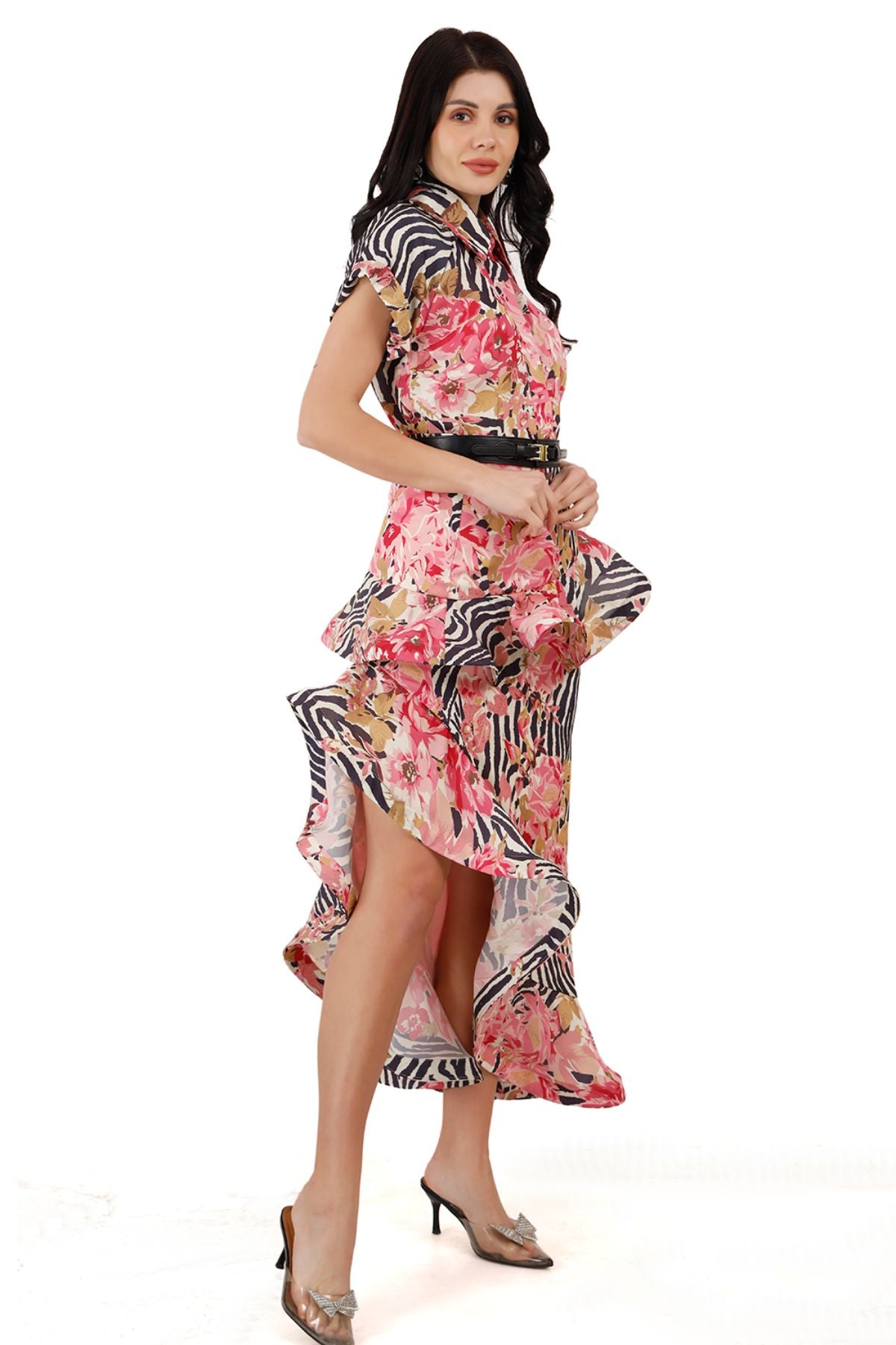 Asymmetric Shirt + Asymmetric Skirt Coordinated Set ( Set of 2 )
