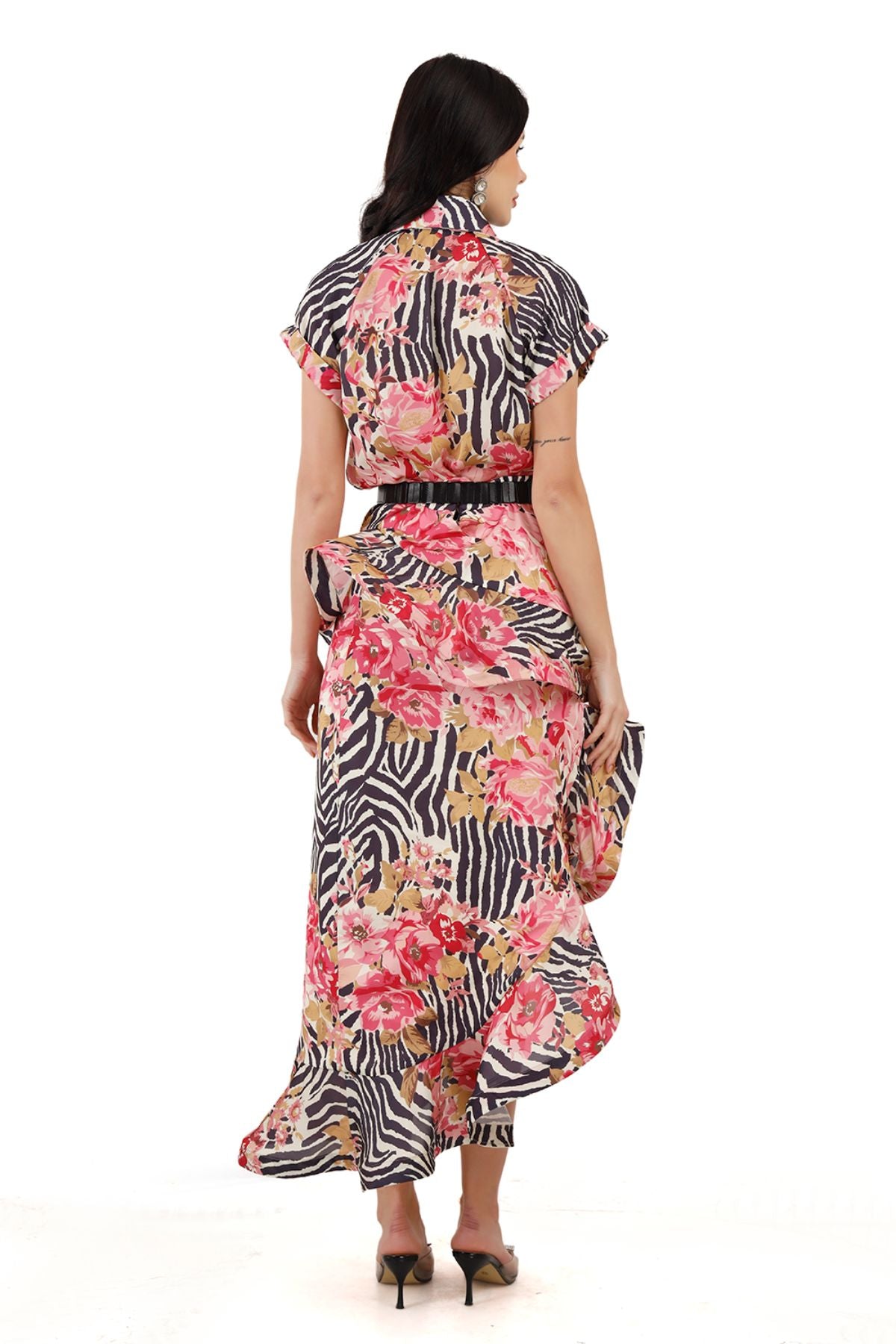 Asymmetric Shirt + Asymmetric Skirt Coordinated Set ( Set of 2 )