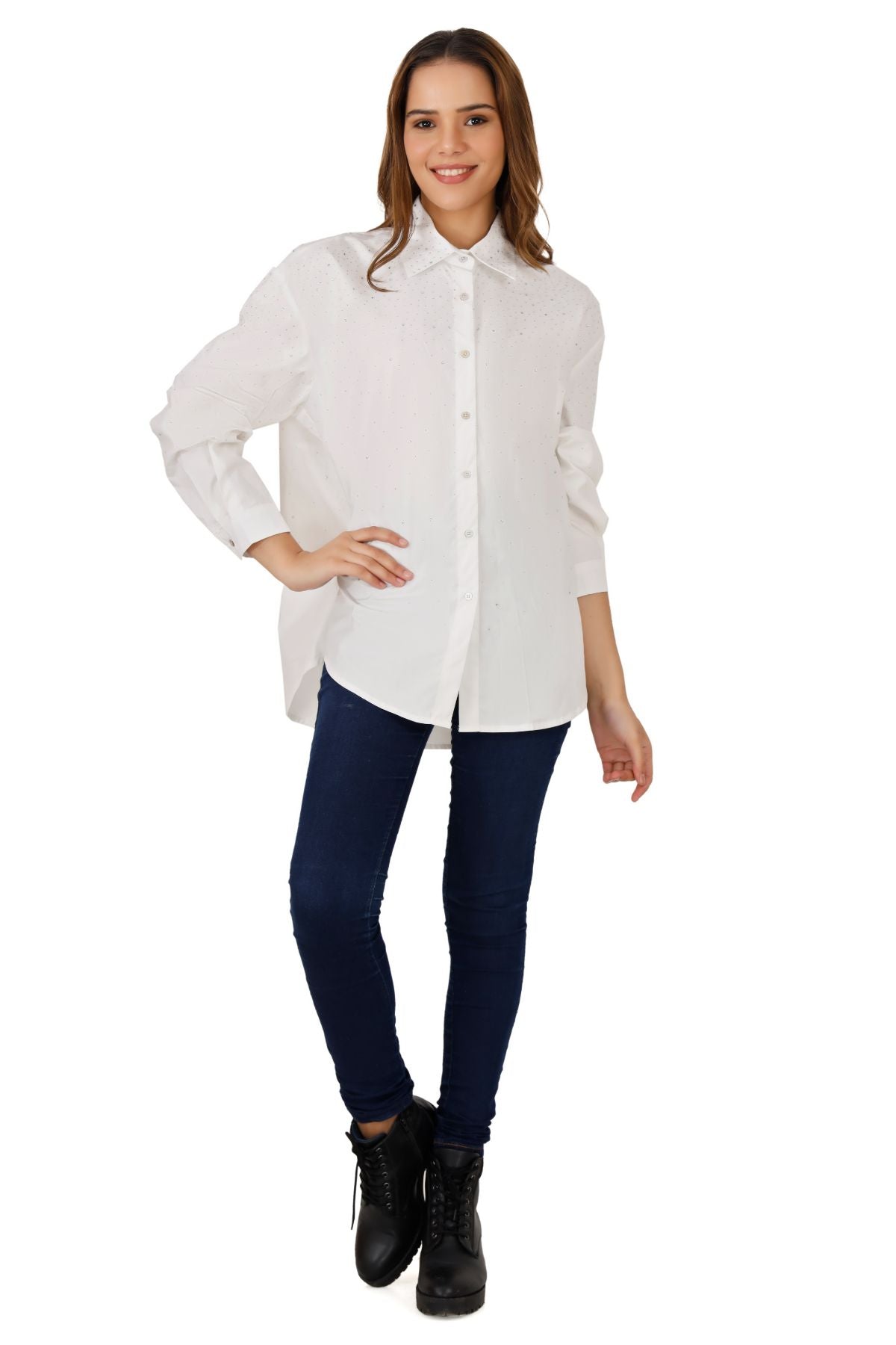 White Deconstructed Criss Cross Shirt