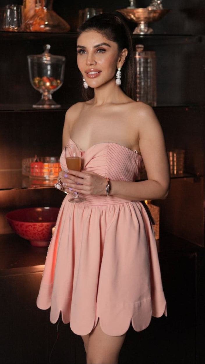 Bustier Scalloped Mini Dress