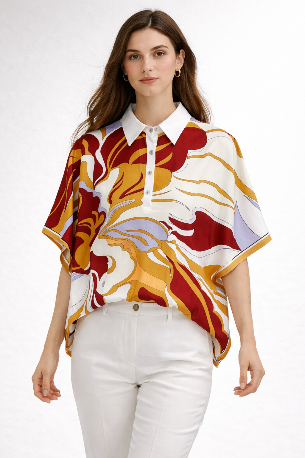 Short Sleeve Printed Kaftan Shirt
