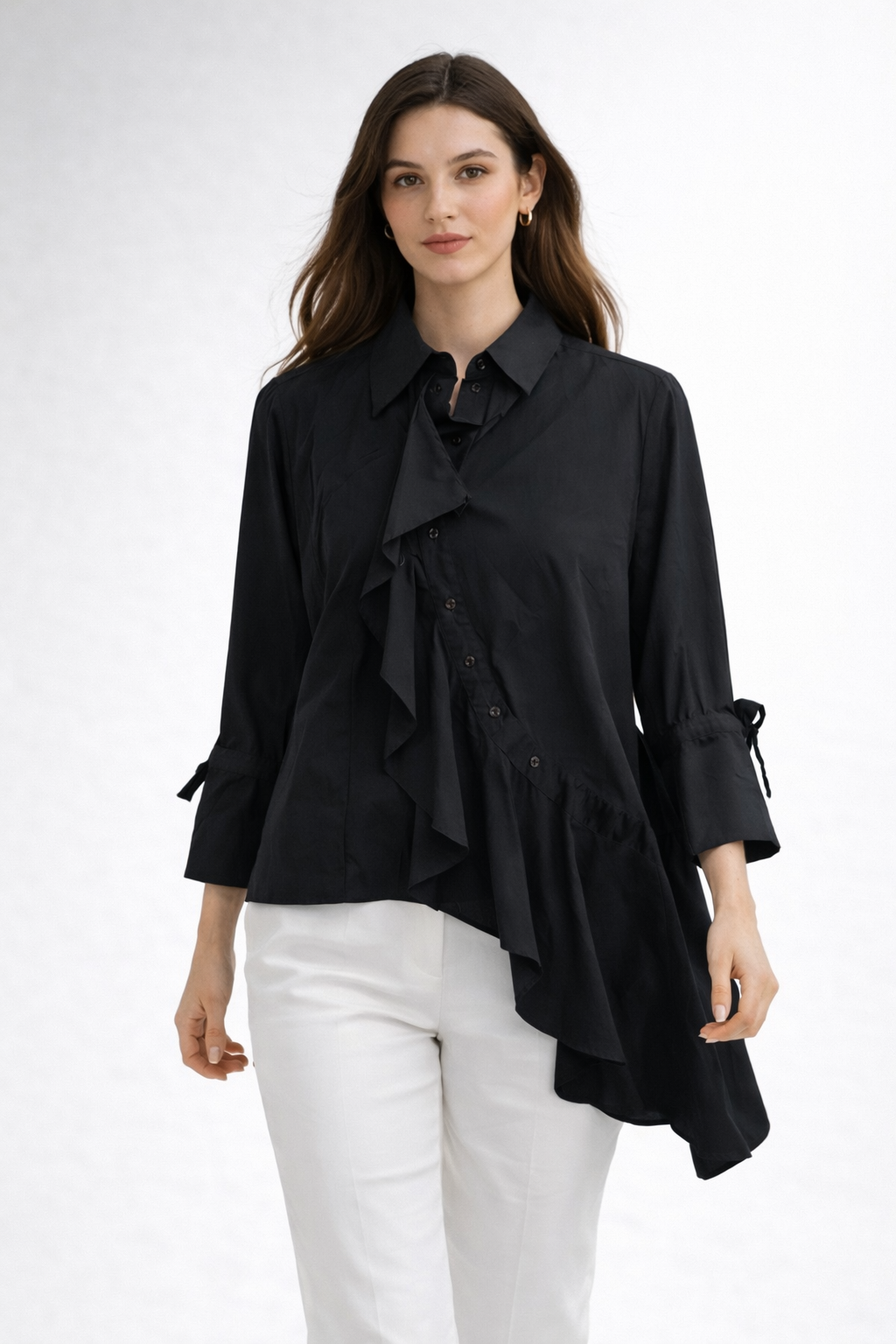 Asymmetrical Ruffle Shirt