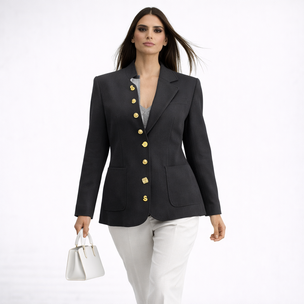 Black  Blazer Quirky Trims