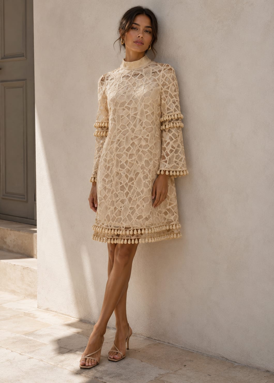 AURELIA CUTWORK LACE MINI DRESS