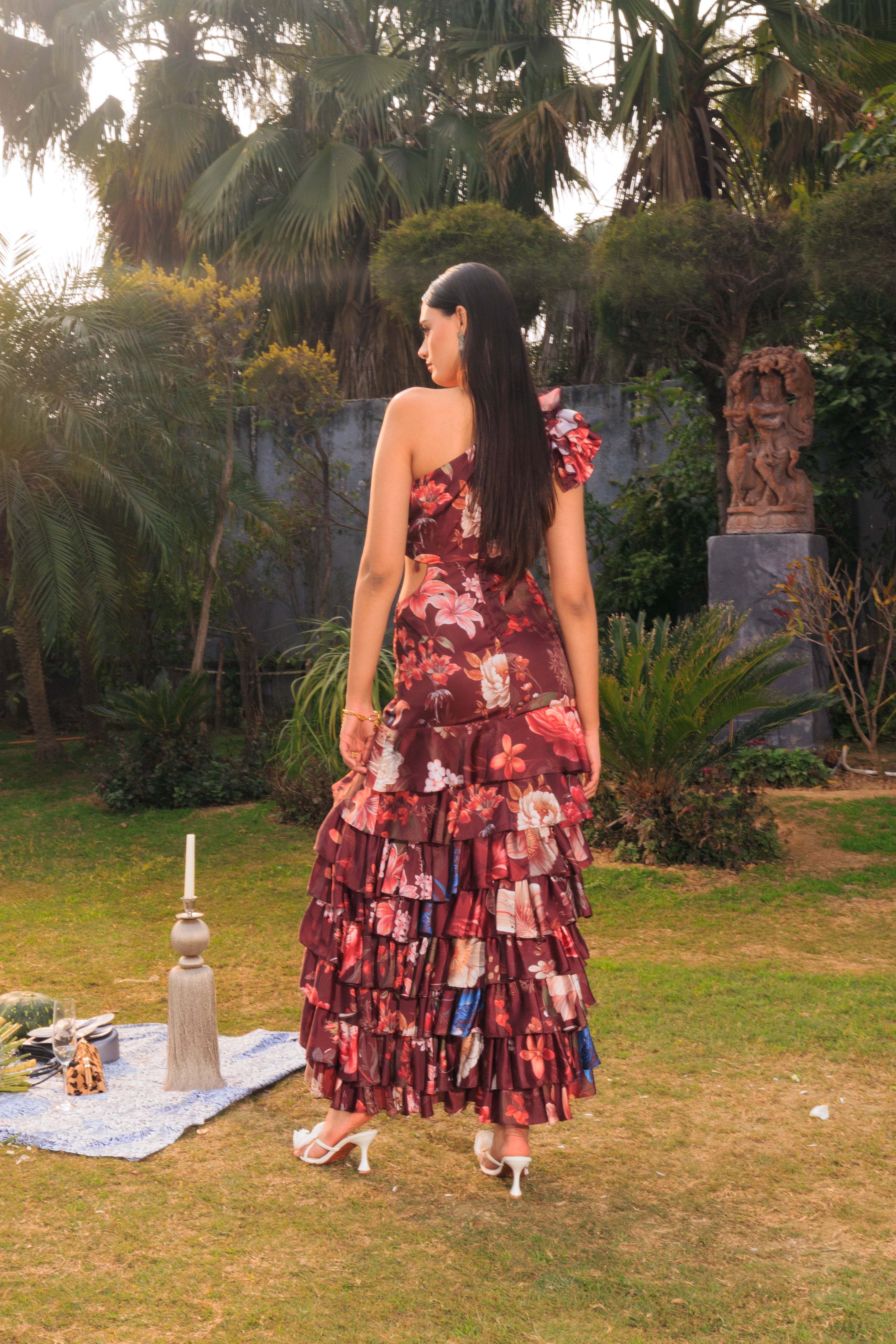 Merlot Cascade Gown