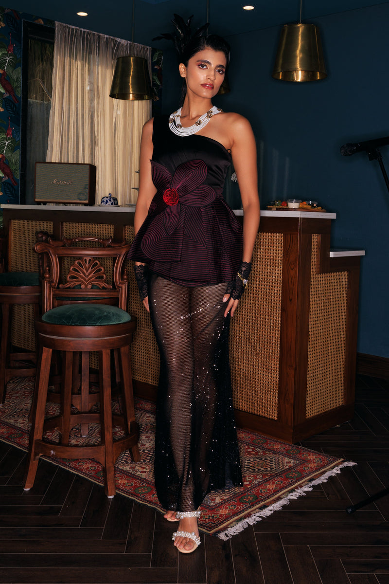 Rhinestone Mesh Skirt