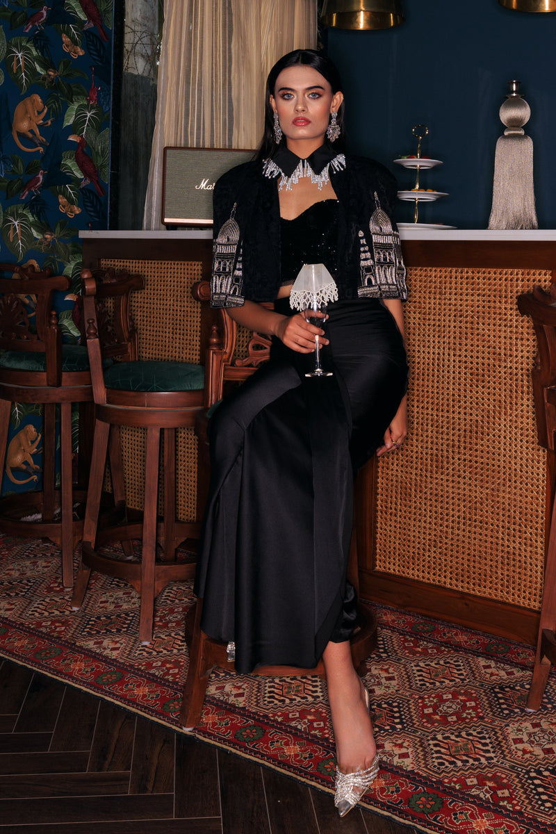 The Set - Archway Bolero Blazer with Delphic Draped Skirt