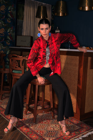 Rouge Lace Shirt Set