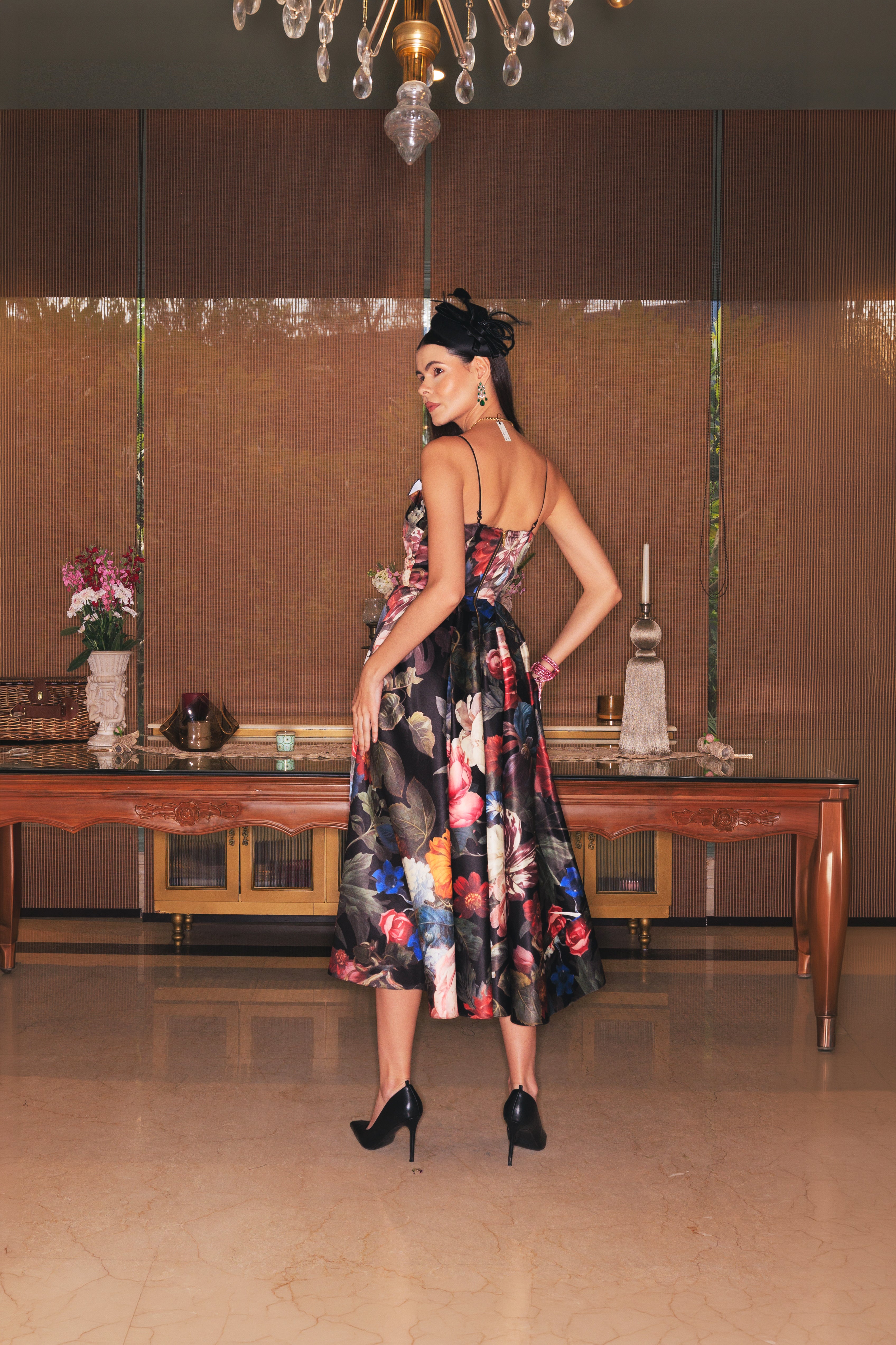 FLORAL BUSTIER GOWN