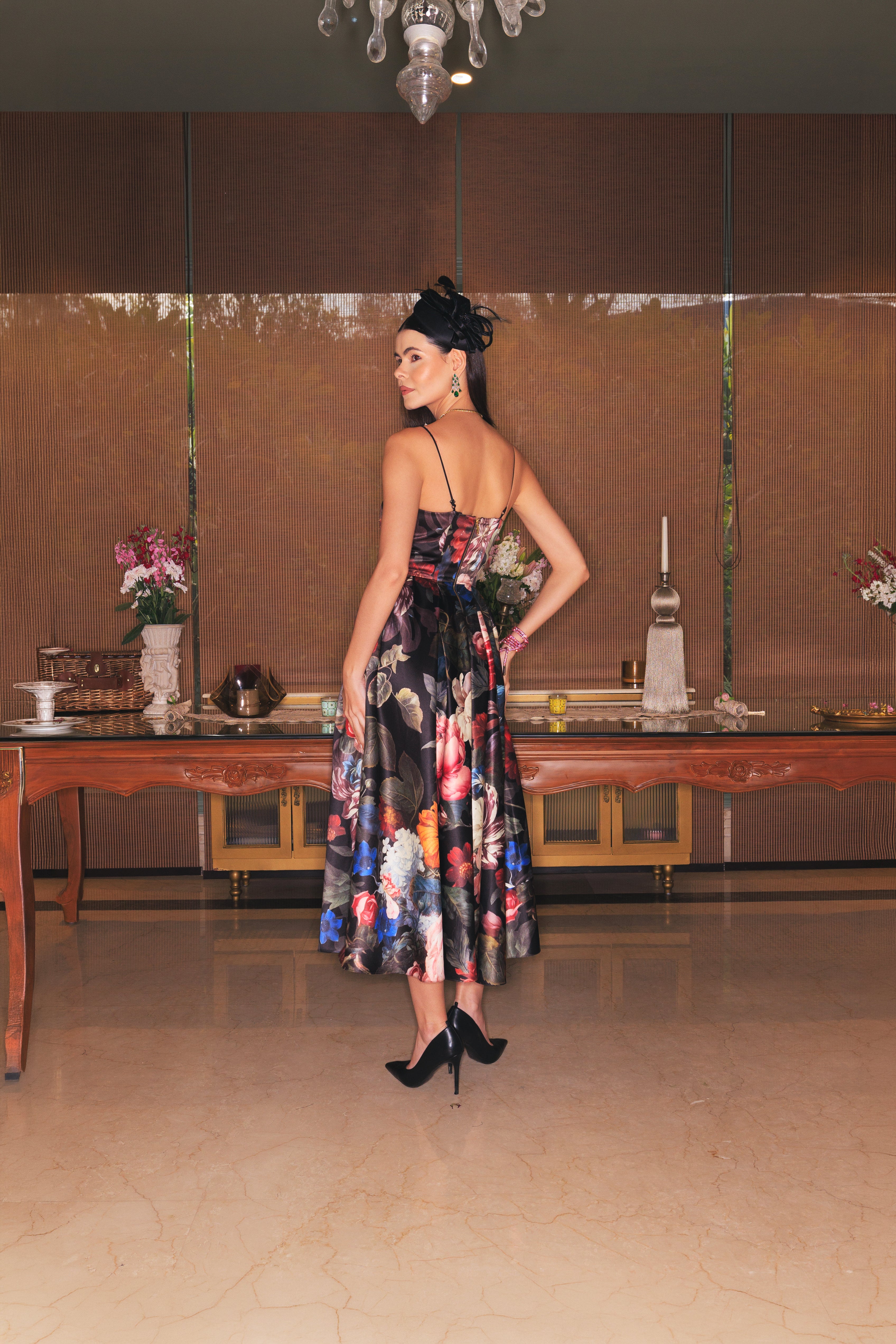 FLORAL BUSTIER GOWN