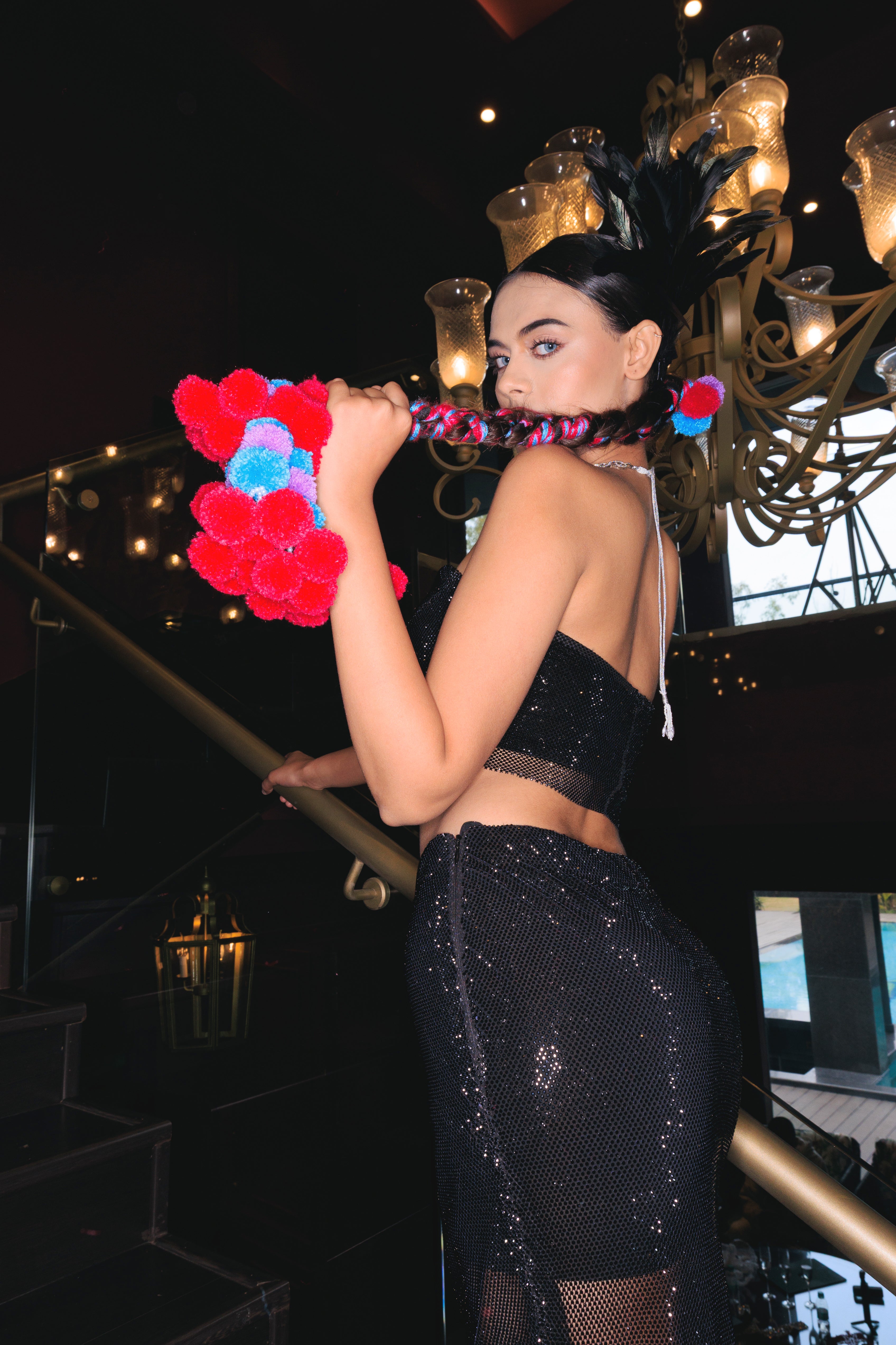 NOIR CRYSTAL MESH SET
