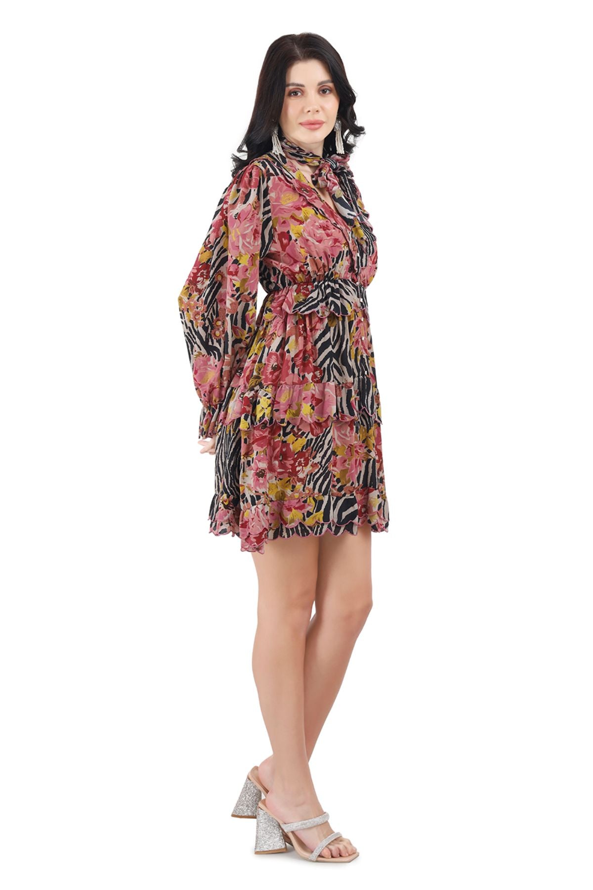 Ani Floral Twin Tier Mini Dress