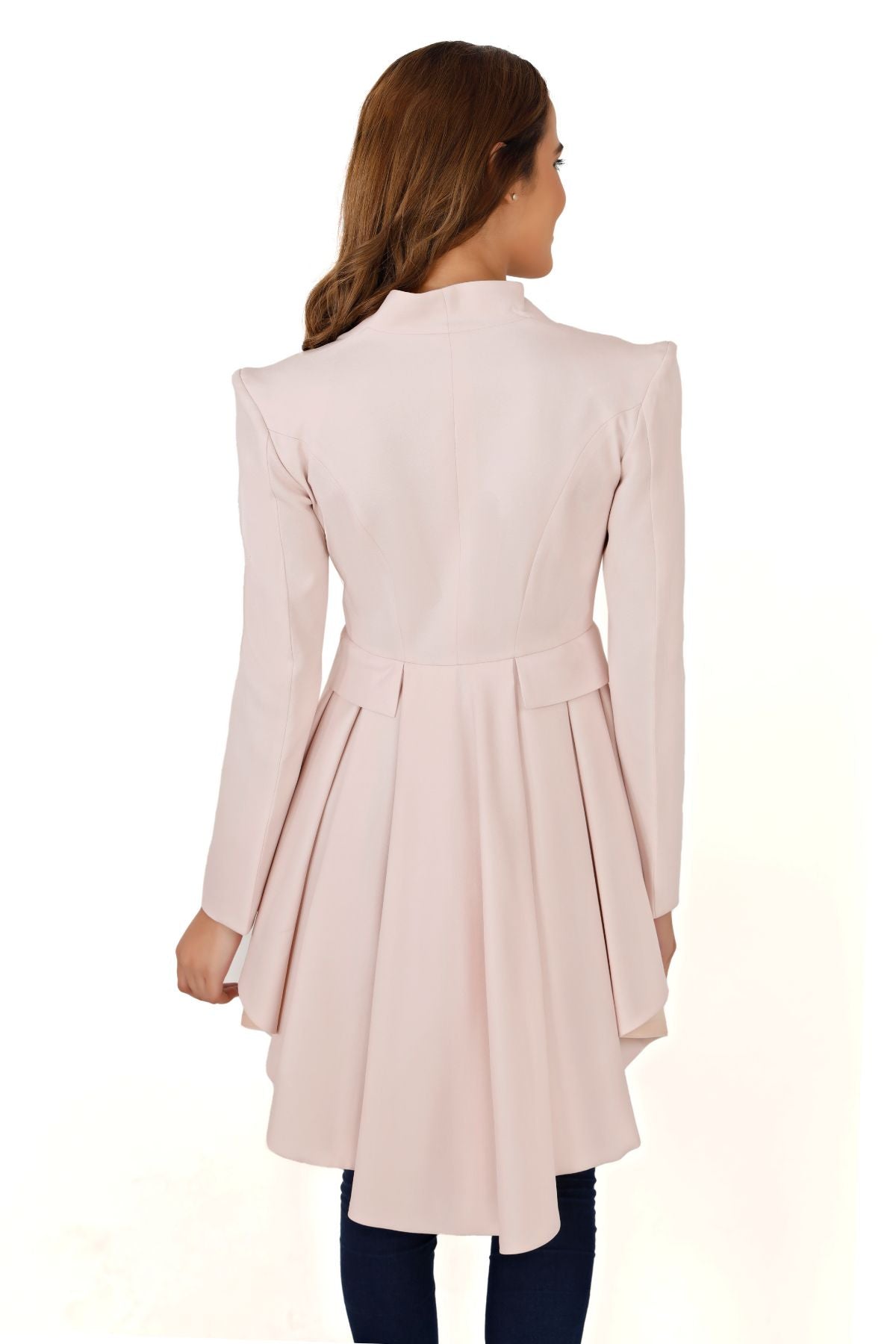 Pink Hi Low Peplum Tailcoat