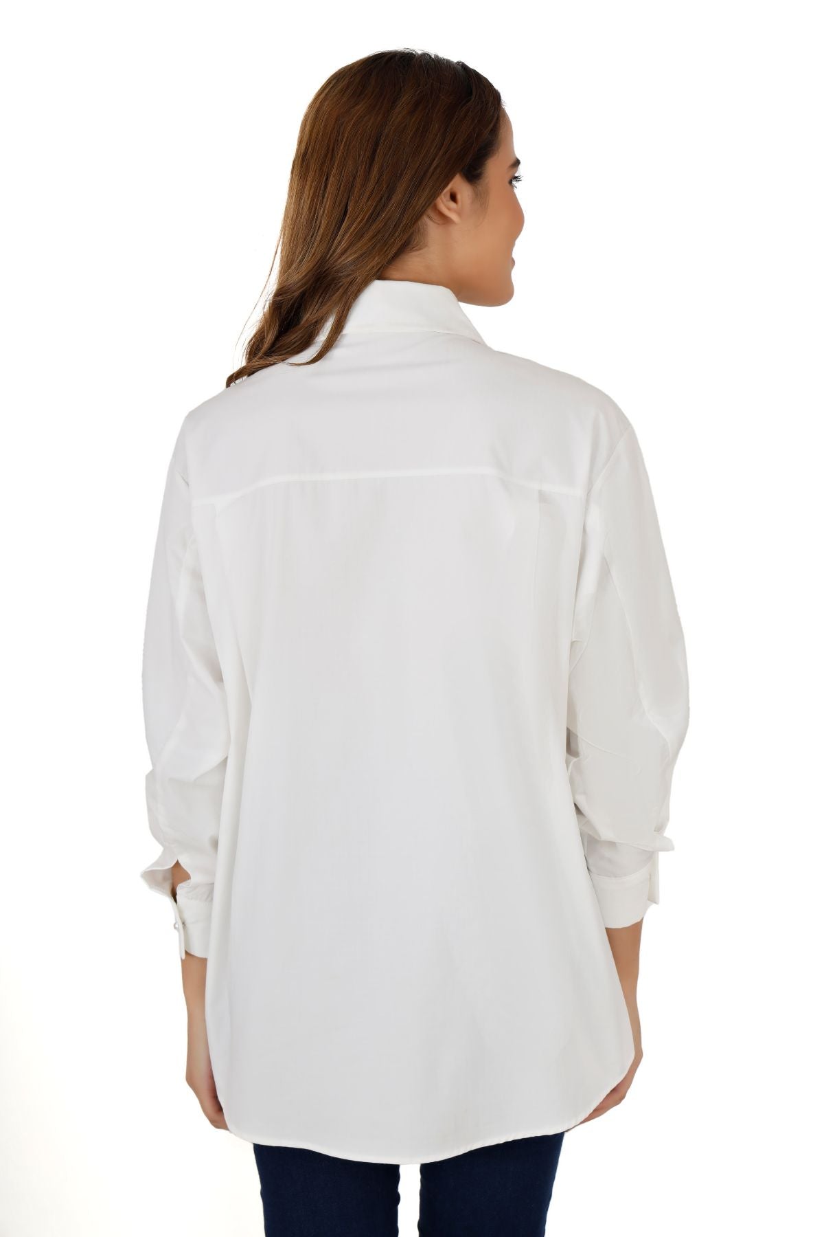 White Deconstructed Criss Cross Shirt