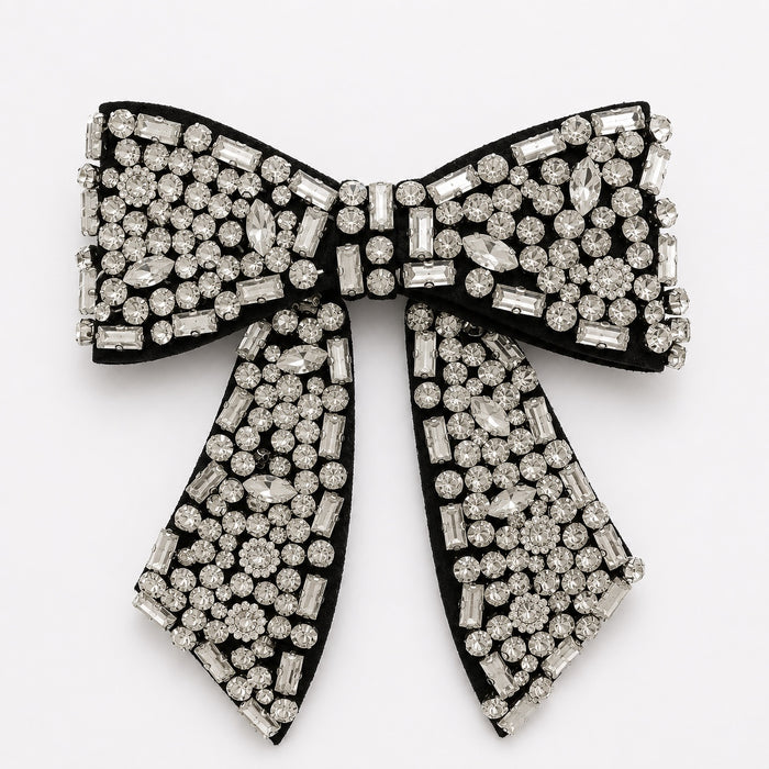 Crystal Bow Brooch