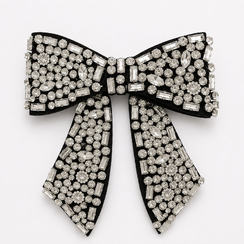 Crystal Bow Brooch