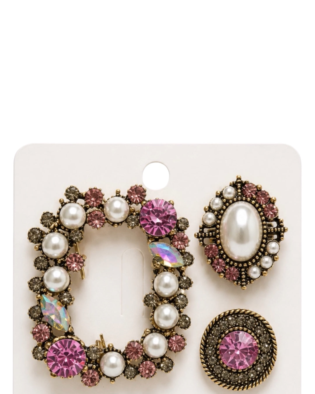 Pink Opulence Brooch Set
